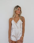 Sara Silky Lace Romper