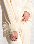 Ivory Detachable Feather Cuffs (Set of 2)