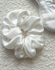 Pearly Mulberry Silk Scrunchie in Dove