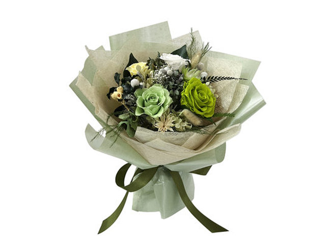 Preserved Forever Flower - Mocha Green Collection Preserved Rose Bouquet M33 - PT0303A7 Photo